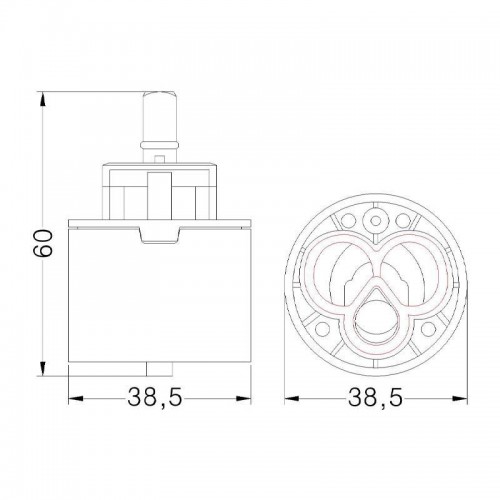 Keramik-Kartusche GTL-Mischer D 38,5 mm H 60 mm 818000PBCR38