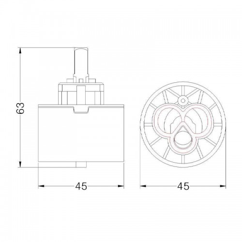 Keramik-Kartusche GTL-Mischer D 45 mm H 63 mm 818000PBCR45 Keramik-Kartusche GTL-Mischer D 45 mm H 63 mm 818000PBCR45