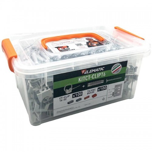 Elematic Spit Dübel Kit 100 Dübel 16-32 + 100 T6-Dübel 6x30 KITCT-CLIPT6 Elematic Spit Dübel Kit 100 Dübel 16-32 + 100 T6-Dübel 6x30 KITCT-CLIPT6