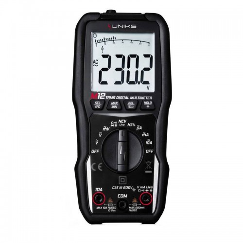 TRMS Uniks Automatisches Multimeter 600V 10A CAT III M12 TRMS Uniks Automatisches Multimeter 600V 10A CAT III M12