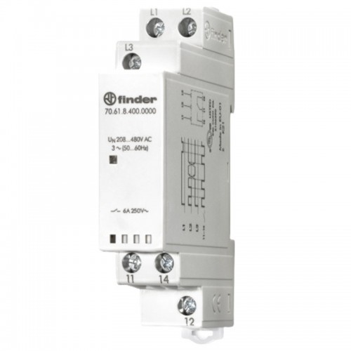Finder-Steuerrelais 3 Phasen 1 Kontakt 6A 706184000000 Finder-Steuerrelais 3 Phasen 1 Kontakt 6A 706184000000