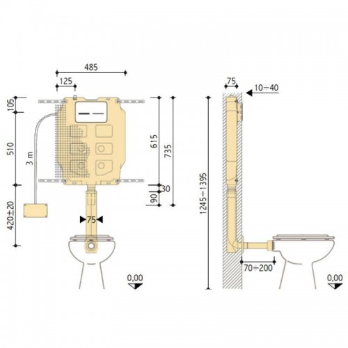 Pucci Eco Sfioro Unterputz-Spülkasten 9-4 / 6-3 Liter 1415490201