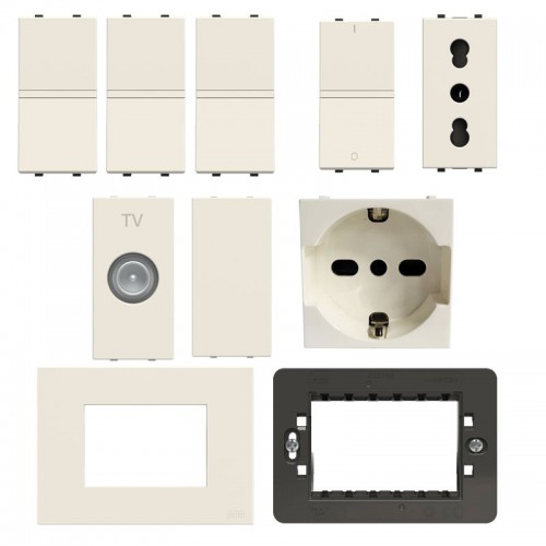 Abb Zenit KIT Starter Home weiße Serie mit kostenlosen Abdeckrahmen weiß Abb Zenit KIT Starter Home weiße Serie mit kostenlosen Abdeckrahmen weiß