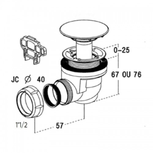 Redi Standard Abfluss 40 mm in abs verchromt NIPD584 Redi Standard Abfluss 40 mm in abs verchromt NIPD584