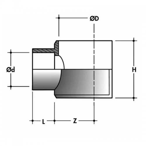 Redi Muffe für Abwasseranlage Durchmesser 100/40 mm PVC SL104NI Redi Muffe für Abwasseranlage Durchmesser 100/40 mm PVC SL104NI