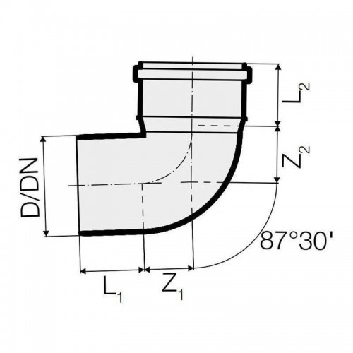 Redi Bogen 87 Grad A/I Durchmesser 100 mm schwarz PVC 07110P8 Redi Bogen 87 Grad A/I Durchmesser 100 mm schwarz PVC 07110P8
