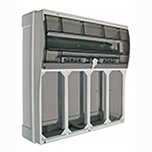 Palazzoli Schaltschrank 22 DIN-Module mit 4 vertikalen Steckdosen IP66 Palazzoli Schaltschrank 22 DIN-Module mit 4 vertikalen Steckdosen IP66