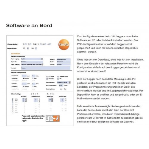 testo 184 T2 USB-Datenlogger, 150 Tage/40000 Messwerte (inkl. Software) testo 184 T2 USB-Datenlogger, 150 Tage/40000 Messwerte (inkl. Software)