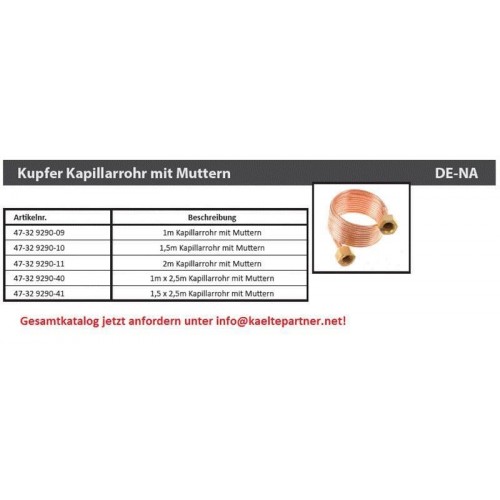 Druckausgleichsleitung / Kapillarrohr 2.0 m mit Überwurfmutter 1/4" SAE Druckausgleichsleitung / Kapillarrohr 2.0 m mit Überwurfmutter 1/4" SAE