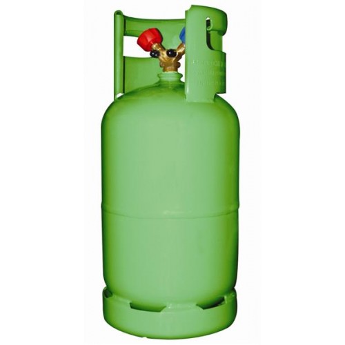 Kältemittelflasche 12,5 L grün - 1/4" Doppelventil Kältemittelflasche 12,5 L grün - 1/4" Doppelventil