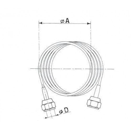 Druckausgleichsleitung / Kapillarrohr mit Überwurfmutter 1000 mm ohne Ventildrücker WIGAM 87A Druckausgleichsleitung / Kapillarrohr mit Überwurfmutter 1000 mm ohne Ventildrücker WIGAM 87A