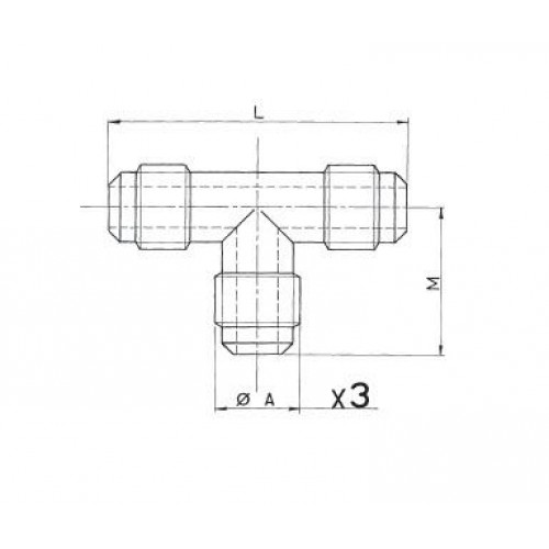 T-Stück 3/4"SAE WIGAM T2-12 T-Stück 3/4"SAE WIGAM T2-12