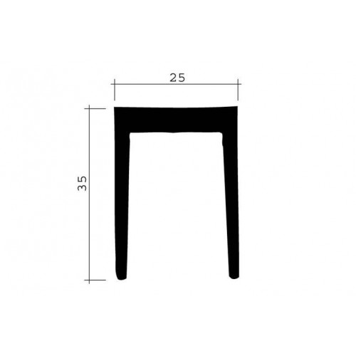 Gummidichtung schwarz 1m (25x35) Gummidichtung schwarz 1m (25x35)