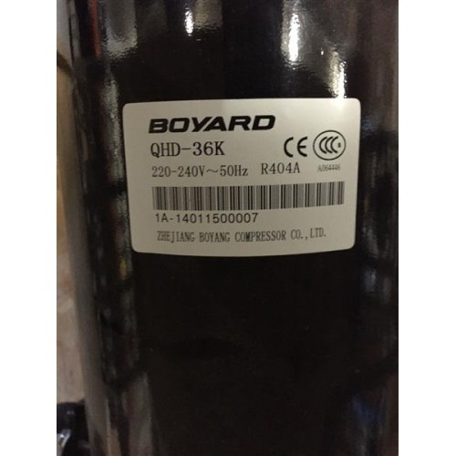 Rotationskompressor BOYARD, QHD-36K, horizontal, R404A, 220 - 240V, 50 Hz Rotationskompressor BOYARD, QHD-36K, horizontal, R404A, 220 - 240V, 50 Hz