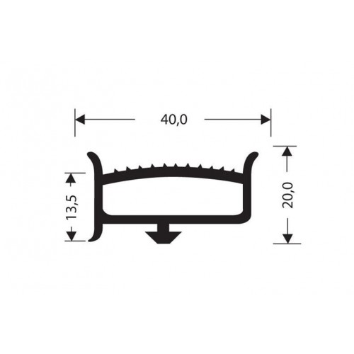 Gummidichtungsprofil grau 1m (40x20) Gummidichtungsprofil grau 1m (40x20)