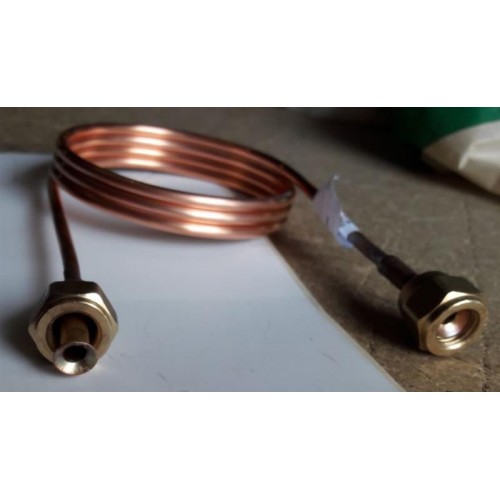 Druckausgleichsleitung / Kapillarrohr mit Muttern 1/4 "SAE, L = 1 m, d = 2,5 mm mit Ventildrücker Druckausgleichsleitung / Kapillarrohr mit Muttern 1/4 "SAE, L = 1 m, d = 2,5 mm mit Ventildrücker