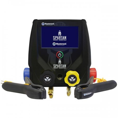 SPARTAN 2-Wege-Digitalprüfarmatur mit 150cm-Hochdruckschläuchen mit Standardanschlüssen und Klemme SPARTAN 2-Wege-Digitalprüfarmatur mit 150cm-Hochdruckschläuchen mit Standardanschlüssen und Klemme