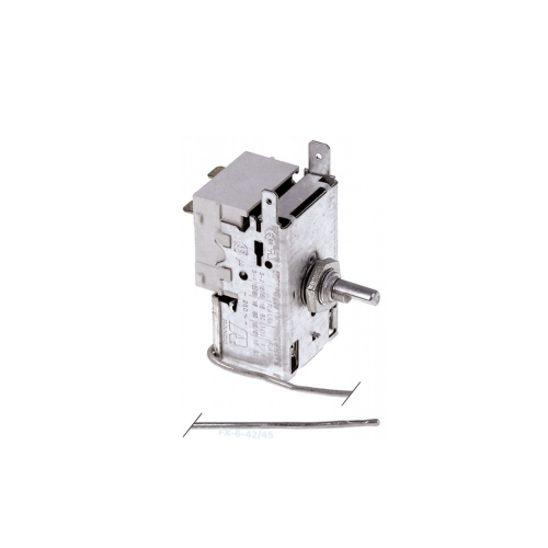 THERMOSTAT RANCO K55-L5026, 2 Kontakte 6A 250V Kapillarrohr 2000 mm kalt -0,5°C, warm +8,5°C halbmondförmige Achse ø 6x4,6 mm THERMOSTAT RANCO K55-L5026, 2 Kontakte 6A 250V Kapillarrohr 2000 mm kalt -0,5°C, warm +8,5°C halbmondförmige Achse ø 6x4,6 mm