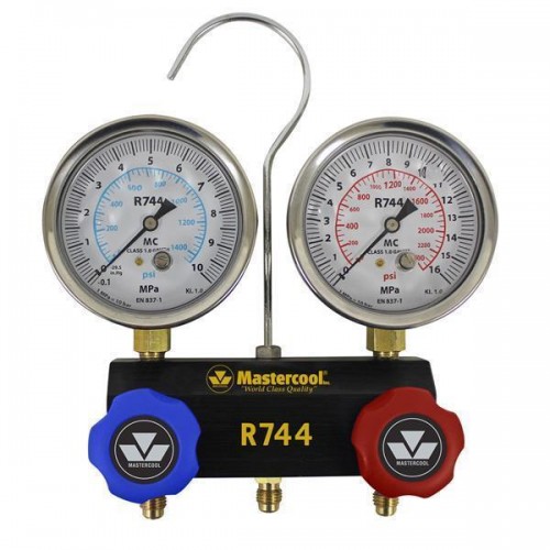 Aluminium 2-Wege Monteurhilfe mit ölgefüllten Monometern 80 mm für CO2 - R744, Mastercool 55103 Aluminium 2-Wege Monteurhilfe mit ölgefüllten Monometern 80 mm für CO2 - R744, Mastercool 55103