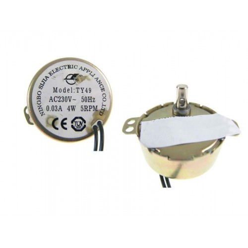 Mikrowellen Drehmotor für Teller 4 W - 5 RPM, (14 mm), Metallschaft Mikrowellen Drehmotor für Teller 4 W - 5 RPM, (14 mm), Metallschaft