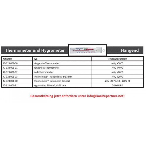 Thermometer hängend -40 +50 C Thermometer hängend -40 +50 C