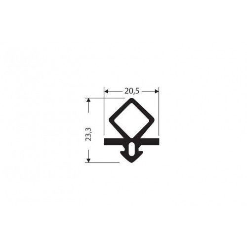 Gummidichtungsprofil schwarz 1m (23,3x20,5) Gummidichtungsprofil schwarz 1m (23,3x20,5)