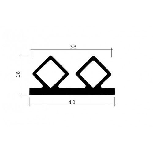 EPDM-Gummidichtungsprofil schwarz 1m (40x18) EPDM-Gummidichtungsprofil schwarz 1m (40x18)