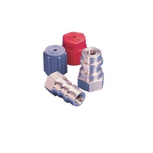 Retrofitadapter mit Ventilkern und Anschlusskappen Automotive Niederdruckseite 1/4"x13mm gerade Adapter - Stahl Retrofitadapter mit Ventilkern und Anschlusskappen Automotive Niederdruckseite 1/4"x13mm gerade Adapter - Stahl
