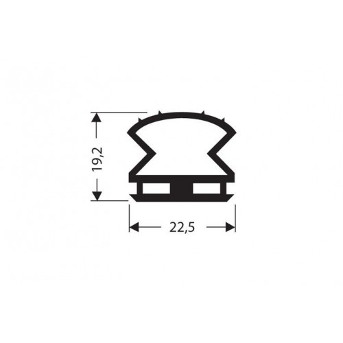 Gummidichtungsprofil schwarz L= 4,5 m (22,5x19,2) Gummidichtungsprofil schwarz L= 4,5 m (22,5x19,2)